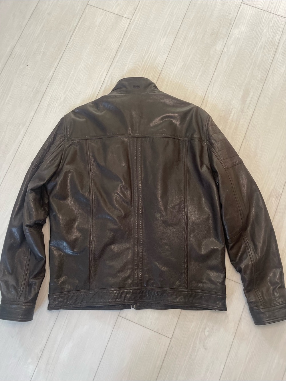 Hugo Boss leather jacket moto full zip - Picture 2 of 13